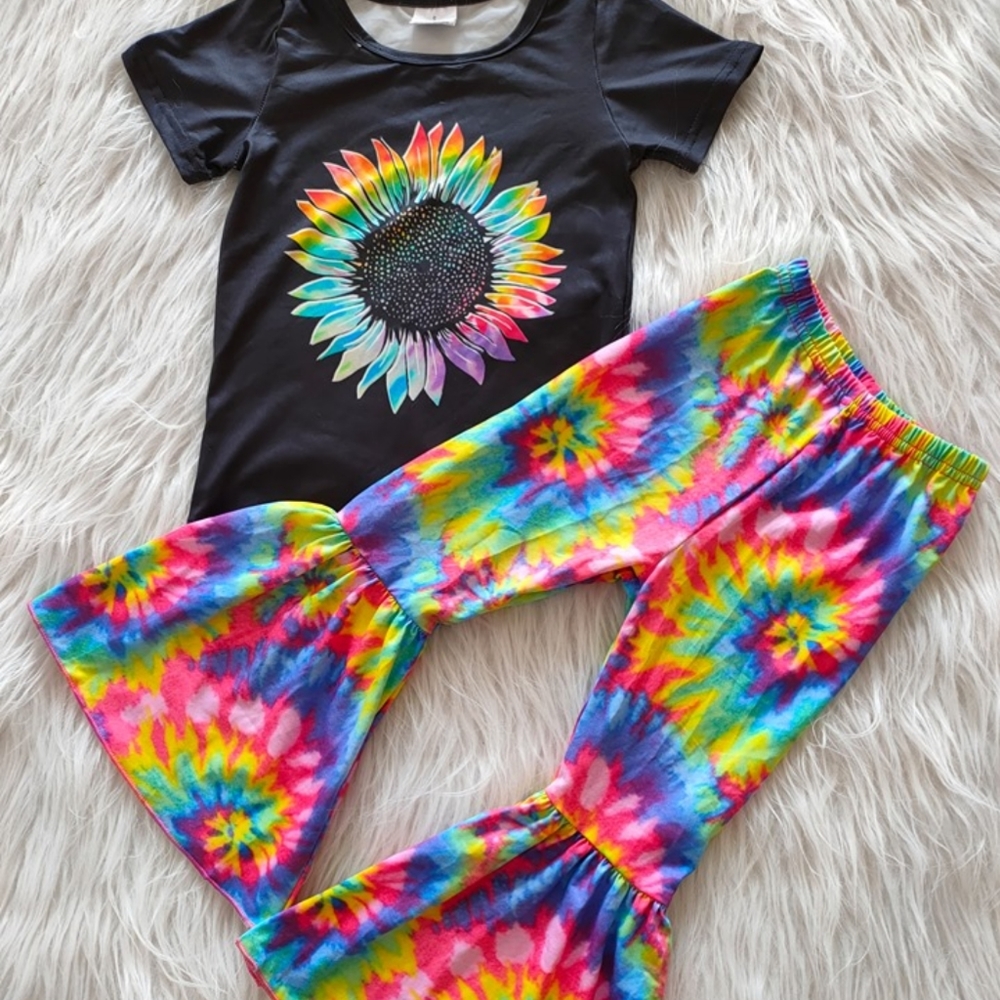 Toddler girl tie die outfit